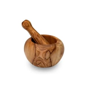 Olive Wood Mortar and Pestle Small