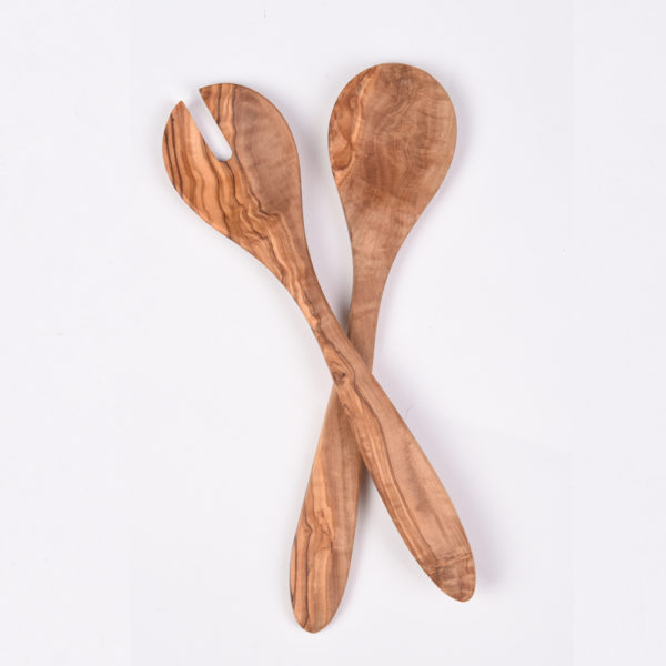 Olive Wood Pair of Salad Serving Set